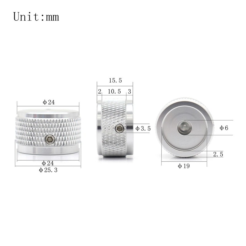 Unbranded 4pcs Blue Guitar Knobs Aluminum Alloy Volume Audio Potentiometer
