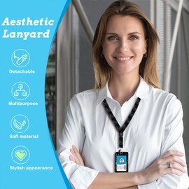 Camo USA Flag Lanyards for ID Badges, Retractable Badge Holder with Swivel Belt Clip, Breakaway Lanyard Name Card Tag Vertical ID Protector Badge Clip, Teacher Kids