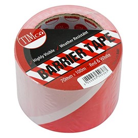 TIMco BART PVC Barrier Tape 70mm x 100m - Red/ White