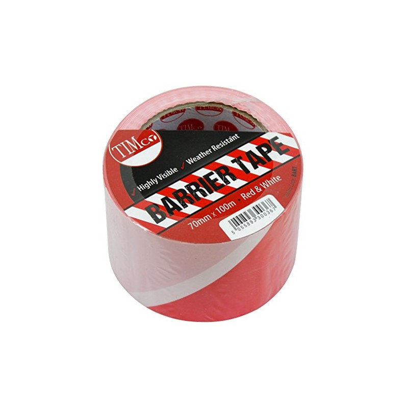 TIMco BART PVC Barrier Tape 70mm x 100m - Red/