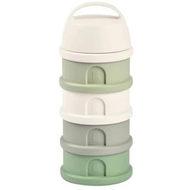 BÉABA, Stackable Milk Dispenser 100% Airtight 4 Compartments Made in France Large Capacity Expandable Use Cotton White Sage Green