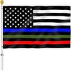 UTSANG Thin Blue Red Green Line American Flag 3x5 Outdoor-