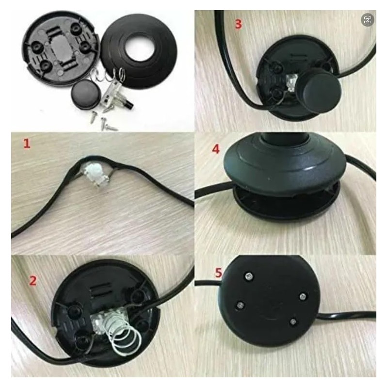 Tsnamay White Floor Foot Switch,Round Floor Foot Switch Inline, Plastic