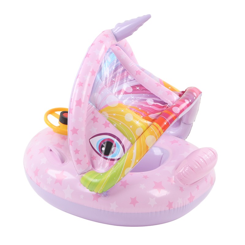 Inflatable Baby Swim Float Cartoon Shape Double Handle Inflatable Baby