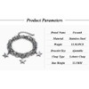 Fusamk Women’s Star Bracelet Stainless Steel Link Chain, Double Layer