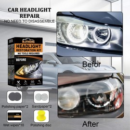Car Headlight Restoration Kit，Restoring And Burnish Faded Headlights For Cars And Motorbikes，For Yellowing Scratches, Pricks Symptoms