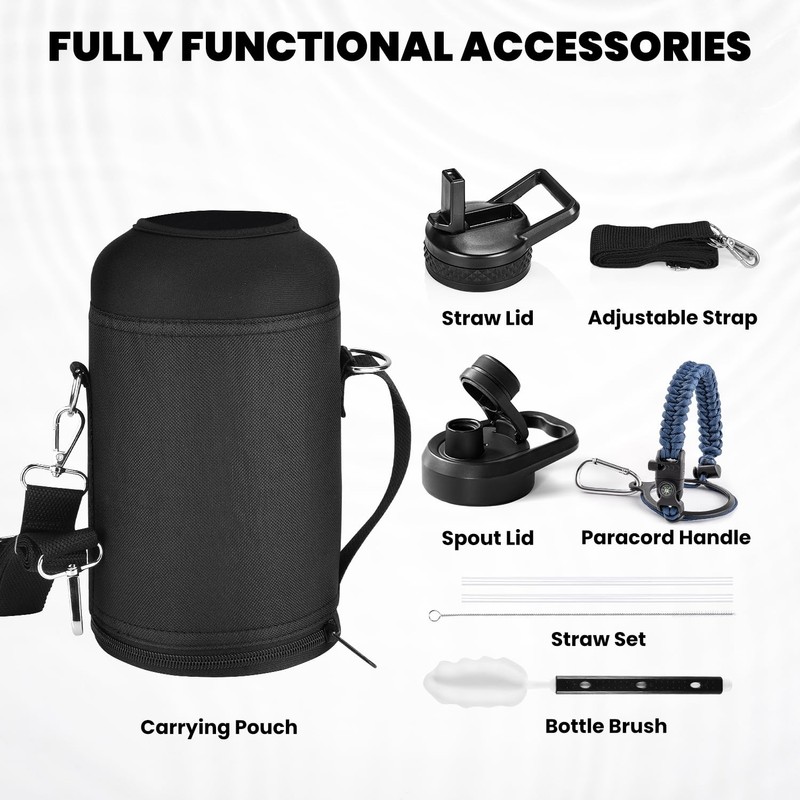 RAYMYLO Insulated Water Bottle 64 oz, Triple Wall Vacuum Stainless