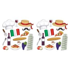 Beistle Italian Photo Fun Signs, 30 Piece, 7.25"-14.25", Multicolored
