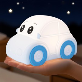 GAGBC Car Night Light for Kids, Color Changing+Dimmable+1800mAh Rechargeable+Timer+Silicone, Squishy Touch Toddler Night Light, Novelty Nursery Nightlight for Kids Room, Funny Gifts, Boys, Baby