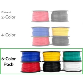 GS Power 600ft CCA 12 Gauge Wire Automotive, 6 Colors 100ft per Roll, 12 AWG 12v, Flexible Speaker Electrical Wire Low Voltage Primary for Car Stereo Audio Trailer Harness Hookup Wiring DIY