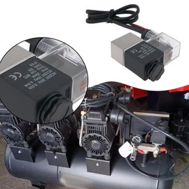 eMagTech 2 Pcs 220V Air Compressor Solenoid Valve Electrical Pneumatic Solenoid Valve Shutoff Ventilation Exhaust Valve with Light