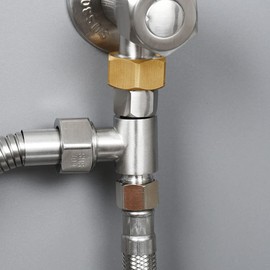 Bidet T Adapter, Biveah Stainless Steel Angle Stop Add-A-Tee Valve 3/8" for Toilet Supply Line Brushed Nickel, KTS002NA