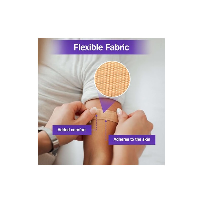 Vendaje calcomanía, 200 vendajes de tela flexible de 1 pulgada,