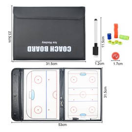 RoseFlower Ice Hockey Coaching Board, Magnetic Tactics Coaches Board with Pen, Erasable Strategy Board Coach Equipment Tool Accesories for Training and Teaching