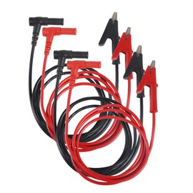 DIANN 4pcs Multimeter Test Leads Banana Plug Right Angle to Alligator Clips Soft Test Cable Wires for Electrical Testing 3.3ft / 1m