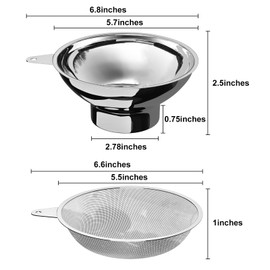 Serinar Canning funnel with stainless steel filter for wide mouth Mason jars - Kitchen filling stainless steel wide mouth funnel（for wide mouth Mason jars）
