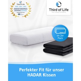 Cushion Cover 40 x 80 cm, Black, Set of 2 Pillowcases, Premium Mako Cotton, Double Jersey, Pillow Covers for 40 x 80 cm Pillows, Pillow Cover for Side Sleeper Pillows, Oeko-Tex Certified