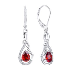 Starchenie Infinity Dangle Drop Earrings Sterling Silver Leverback Earrings Created Garnet Twisted Jewelry