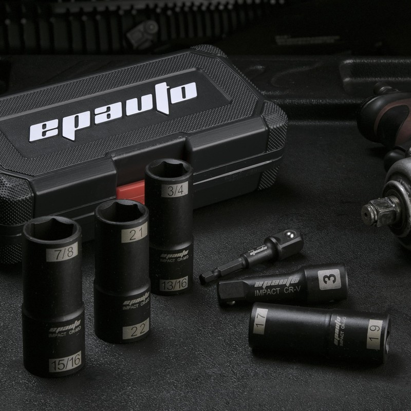 EPAuto 1/2-Inch-Drive Impact Flip Socket Set, 6pcs