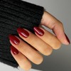 SXVME Uñas Postizas Rojo Vino, Uñas Postizas Cortas Ovaladas Redondas