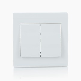 ABB Inora 2 Gang Light Switch • 2 Way Premium 10AX Switch • Single Pole • Timeless Design for Home and Business • White • Safe, Reliable, and Functional