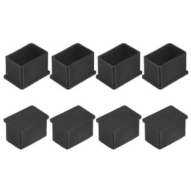M METERXITY 8-Pack Rectangle Chair Leg Caps, 1 x 1.5" (25 x 38mm) PVC Chair Leg Floor Protectors for Chairs/Table/Bed, Furniture Feet Covers Cups Non-Slip End Tips