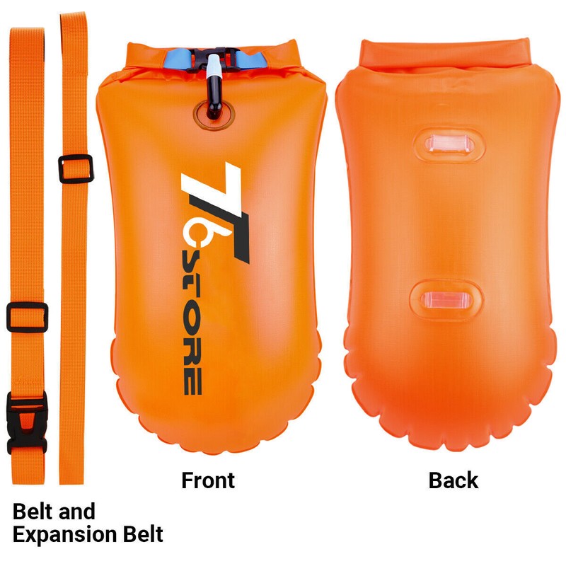 T6 2x Orange TPU Swim Buoy 15L - Adjustable Waist