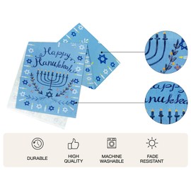 WRAPAHOLIC Hanukkah Table Runner - 13 x 72 Inch - Jewish Festival Holiday Party Kitchen Dining Home Decoration for Indoor Outdoor Home Party - Chanukah Menorah & Olive Branch