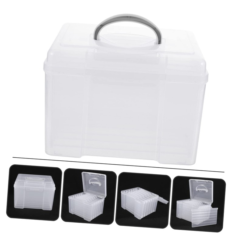 MERRYHAPY Sturdy Photo Storage Box Easy to Organize Portable Plastic