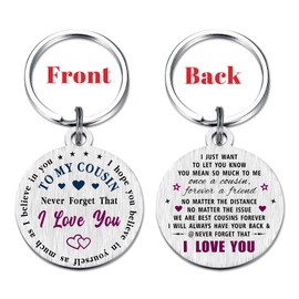 Viayen Cousin Gift for Women Men - My Favorite Cousin Birthday Keychain - Female Male Cousin Christmas Valentines Mother's Day