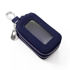 GROOVE GEAR ggs-2018 Key Case with Window, Leather, Genuine Leather, Stores 2 Pieces, Compact, Smart Key, Stylish, navy