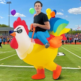 KOOY Inflatable Costume Adult, Chicken Costume, Inflatable Costumes Women Men, Ride On Rooster Costume, Fancy Funny Chicken Costumes Blow up Costumes