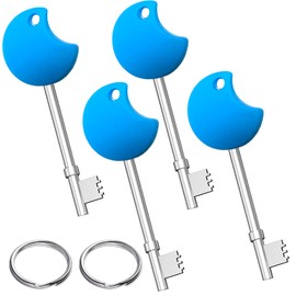 4Pcs NKS Radar Keys for Disabled Toilets Door UK, Blue Plastic Head Steel Disabled Toilet Key to Easy Turn Opens Over 10,000 Disabled Toilets