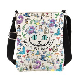 ENSIANTH Alice Gifts Alice Crossbody Bag We’re All Mad Here Alice Fairy Tale Fans Gift Alice Movie Bag with Shoulder Strap (241231 AC CB)