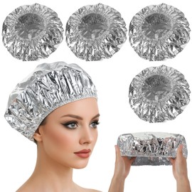 4 Pcs Conditioning Caps Made of Aluminum Foil, Reusable Thickened Shower Caps for Hot Oil Hair Treatment, Pieces Shower Cap Heat Cap For Deep Conditioning, Home And Salon Use, Hair Dyeing