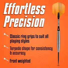 Shot Darts Steel Tip, Zen Dojo (18g / 20g), 80% Tungsten Barrel, Torpedo Shape, Front Balanced, Handcrafted Professional Dart Set and Flights Made in New Zealand, Steel Tip for Bristle Dartboard