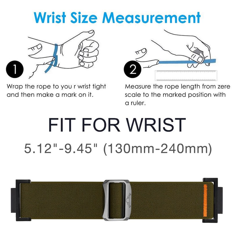 Abanen Soft Stretchy Loop Durable Elastic Nylon Adjustable Braided Watch