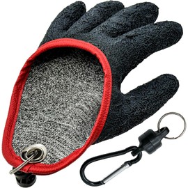 KRAKEN FISHING Universal Size Anti Bite Predator Glove with Magnetic Fastener - Black