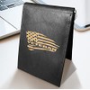 WSQ US Veteran Flag Leather Laser Engraved Minimalist Slim Money