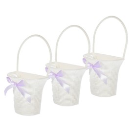 Parliky Flower Basket Wall Decor Imitation Rattan Woven Planter 3 Pack Vine Decoration Wicker Baskets Random Color