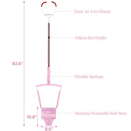 Slevoo Baby Jumper, Baby Doorway Jumper for Babies 6-12 Months, with Easy to Use Clamp and Adjustable Strap, Pink