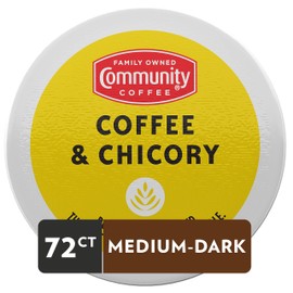 Community Coffee & Chicory 72 Count Coffee Pods, Dark Roast, Compatible with Keurig 2.0 K-Cup Brewers