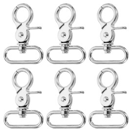 uxcell 6Pcs Swivel Snap Hook, 32mm(1 1/4") Trigger Snap Heavy Duty Zinc Alloy Metal Lobster Claw Clasp Lanyard Clips for Straps Bags Belting Leathercraft, Silver