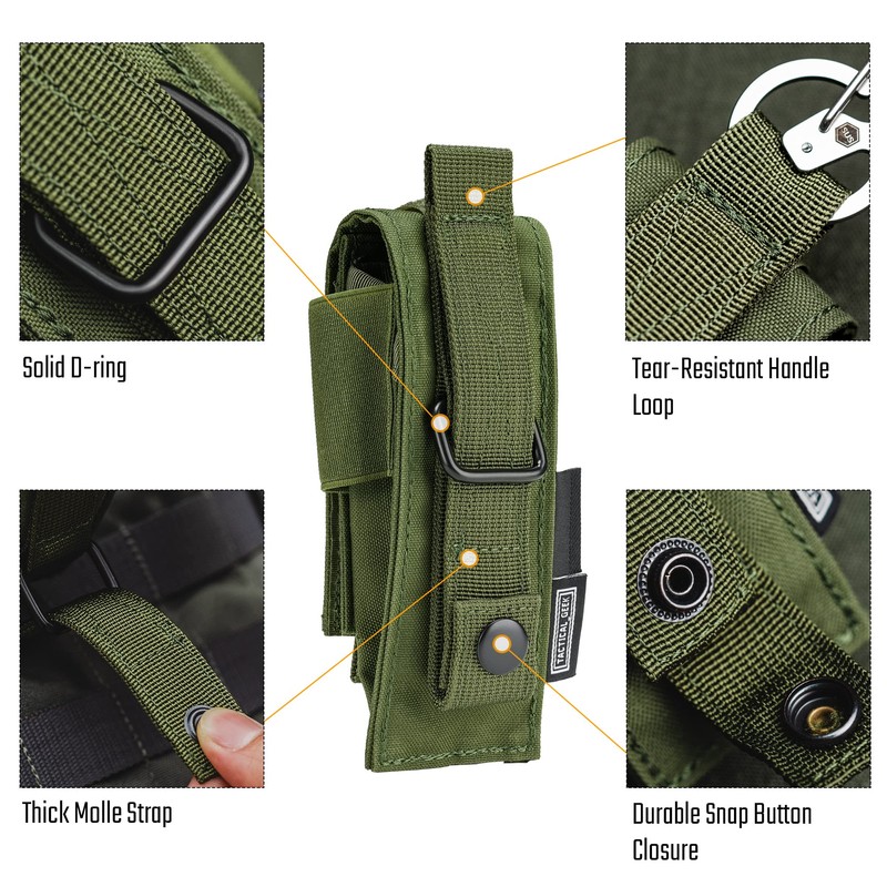 TACTICAL GEEK EXT8 EDC Belt Organizer, Molle Multitool Sheath, Nylon