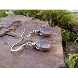 ⊹⊱★ TRANSPARENT ROSA GLASTROPFEN ★ ⊰⊹ zierliche Ohrringe Vintage