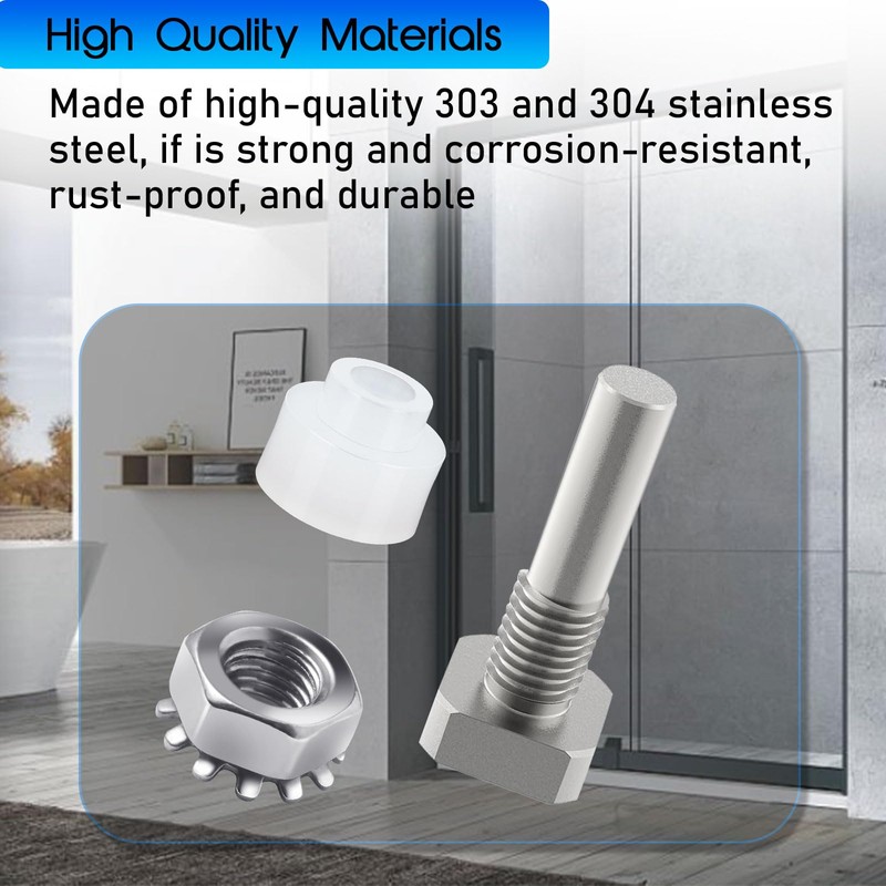 Shower Door Pivot Lnstallation Kit Set with Pin and Bushing