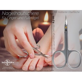 Cuticle Scissors Extra Fine and Extra Sharp with Curved Extra Fine Cutting Surface for Precise Shortening Removal of Cuticle Remnants 8.5 cm Made of Stainless Steel