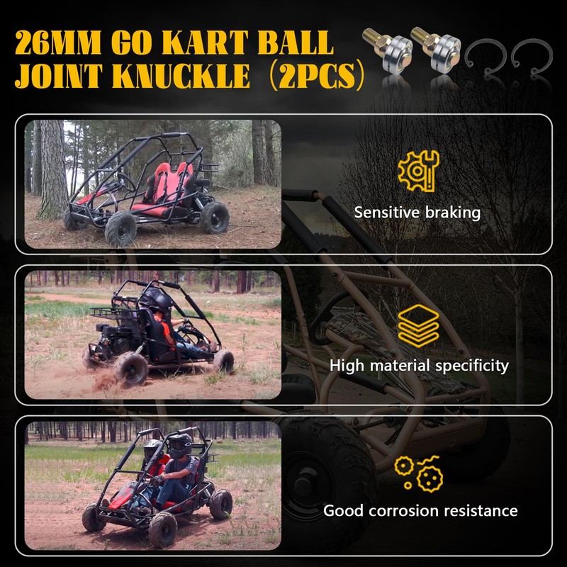 2Pcs M10 26mm Ball Joint Knuckle fit for Coleman KT196