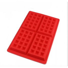 Launer Molde Silicona Wafflera 4 Cavidades Repostería Waffles 2 Pza