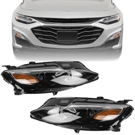 FIONE Headlights Assembly Compatible with Chevy Malibu 2019-2022 Halogen Headlamp Left Driver Right Passenger Side LH RH